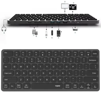 Productafbeelding van Hama 00221224, Kabel, USB, QWERTY, Zwart