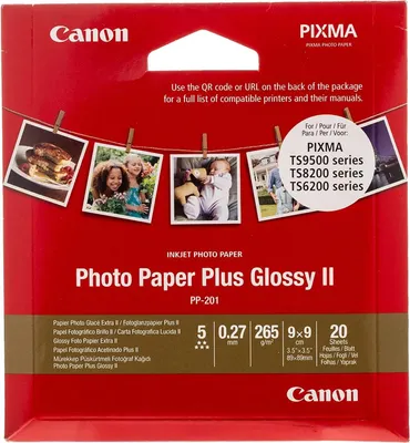 Image de Canon PP-201 8,9 x 8,9 cm 20 fls. Photo Paper Plus Glossy II 265 g
