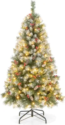 Obrázek produktu pro Umělý vánoční stromeček 150 cm se světly a sněhem