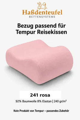 Produktbild von Kissenbezug passend für TEMPUR Reisekissen 25 x 31 x 10/7 cm – Baumwolle Elasthan, KI-generiertes Bild