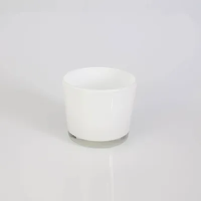 Produktbild von INNA-Glas Kleines Windlicht - Glasvase Alena, weiß, 8,5cm, Ø 10cm - Tischlicht - Konische Vase