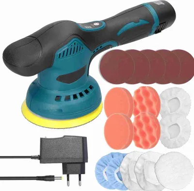 Produktbild von Akku-Exzenter-Autopoliermaschine, 8 Gänge, einstellbar, für Auto-Polieren, Metallwachsen, Holzschleifen und Rostentfernung,Ein Akku und ein Ladegerät