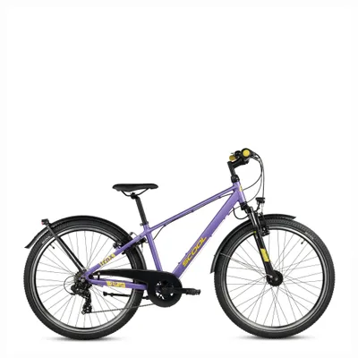 Immagine prodotto di Bicicletta per bambini da 26 pollici, 7 marce (K7), alluminio (PRO), bicicletta MTB per bambini, S’COOL troX pro, dai 10 anni in su, 140-160 cm, viola/giallo