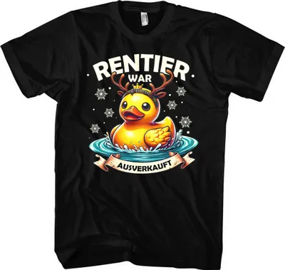 Produktbild von Rentier „War t“ T-Shirt | Lustiges Weihnachtsshirt für Herren – M