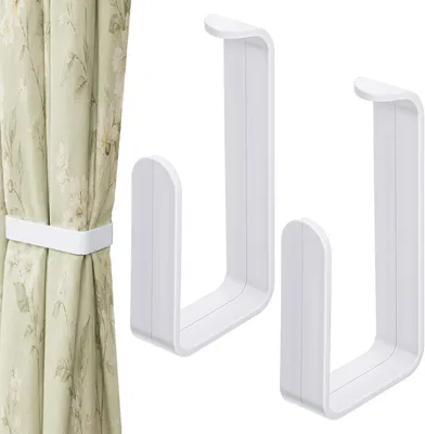 Zdjęcie produktu dla Samoprzylepne uchwyty do zasłon, 2 sztuki, 15 x 8 cm, do salonu