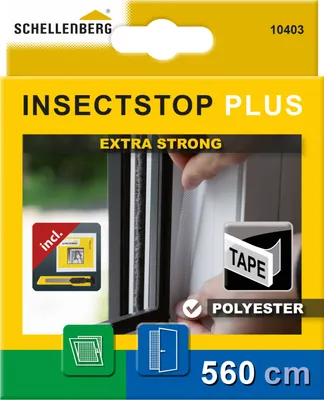 Produktbild von Schellenberg Befestigungsband-Set für Fliegengitter aus Polyester, Klettband selbstklebend transparent, Bandlänge 5,6 m, 10403
