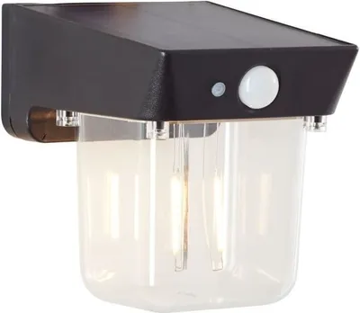 Image de Applique Extérieure LED Solaire Détecteur de Mouvement, BRILLIANT PARSON, Plastique Noir 3,7W 2700K