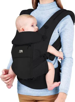 Produktbild von DERYAN Ergonomische Babytrage - 4-in-1 - Bauch- und Rückentrage - Schwarz