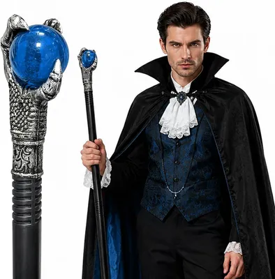 Zdjęcie produktu dla Szepter w stylu gotyckim, idealny na Halloween, 105 cm, akcesoria cosplay do imprezy halloweenowej