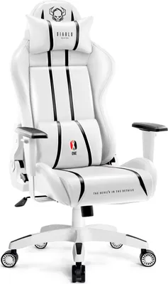 Produktbild von Diablo X-One 2.0 Gaming Stuhl Bürostuhl Schreibtischstuhl Verstellbare Armlehnen Ergonomisches Design Nacken/-Lendenkissen, Farbe: Weiß, Größe King