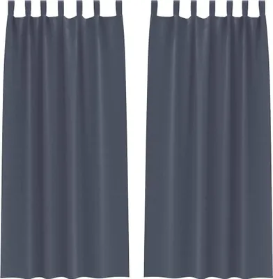Image de vidaXL Rideaux occultants avec anneaux 2 pcs Anthracite 245 x 140 cm