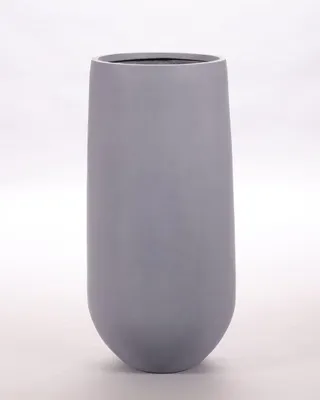 Produktbild von Elegant Einrichten | Pflanzkübel | Fiberglas | rund konisch | D26xH56cm | grau.