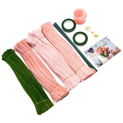 Produktbild von Pfeifenreiniger Blumen Set, 400 Stück Pfeifenputzer zum basteln für DIY kreatives Basteln, Stil 2