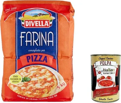 Produktbild von DIVELLA FARINA MEHL 00 PIZZERIA 5 KG + Italian Gourmet polpa 400g