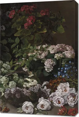 Produktbild von Bild 60x90cm Frühlingsblumen, Monet Vintage für das Wohnzimmer