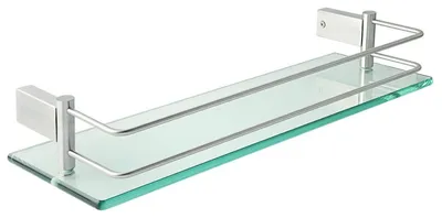 Immagine prodotto di Ripiano in vetro per doccia, acciaio inossidabile spazzolato, 40 cm
