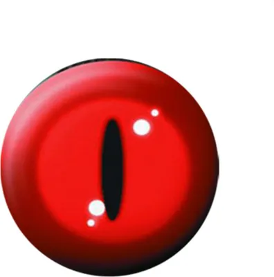 Produktbild von Button - Katzenauge - rot - Anstecker