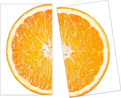 Produktbild von Spritzschutz Herdabdeckplatte Schneidebrett aus Glas Orangenscheibe 2-Teilig (60x52cm)