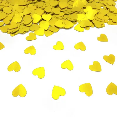 Produktbild von Herz-Konfetti - Glänzende Folie - Party-Dekoration - Gold