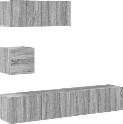 Produktbild von vidaXL 4-tlg. TV-Schrank-Set Grau Sonoma Holzwerkstoff