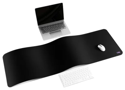 Produktbild von Bureaumatte XXL für Gaming – 120 x 40 cm – Gummi – Schwarz – Für Büro und Zuhause