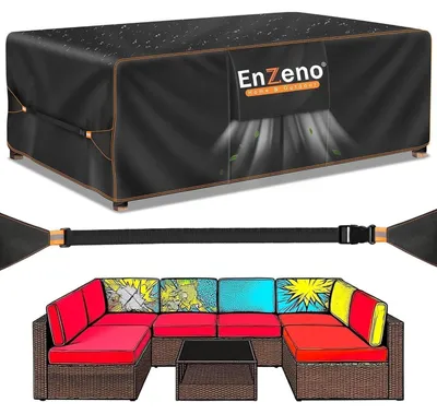 Obrázok produktu pre Poťah na záhradný nábytok, vodeodolný, s ventilačnými otvormi, 270x180x94 cm, ochranná plachta na nábytkové sady, vyrobený z odolného Oxfordu