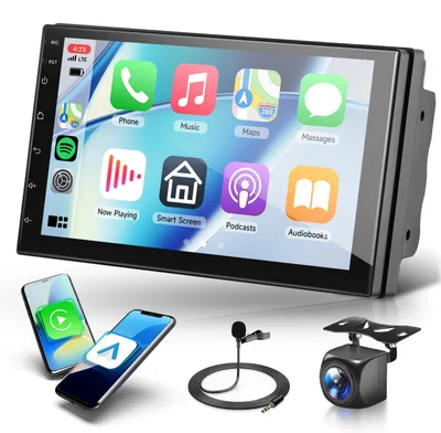 Imagen del producto de Radio para coche de 7 pulgadas, sistema 2 DIN, con Android 13, pantalla táctil, 4G y 64G de memoria