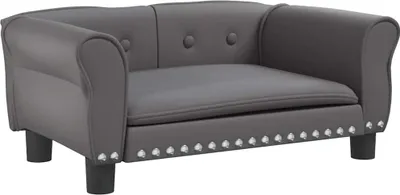Produktbild von vidaXL Hundebett Grau 70x45x30 cm Kunstleder