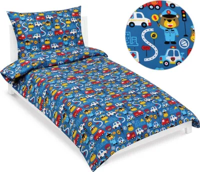 Produktbild von Baumwollbettwäsche junior - Blau - 140x200, 70x90