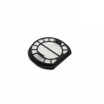 A close-up, isolated product shot of a vacuum cleaner filter on a white background.