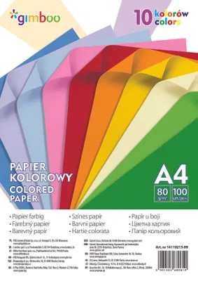 Image de Gimboo A4 - 100 feuilles, 10 couleurs néon