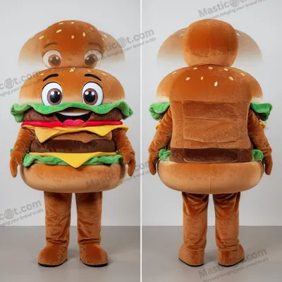 Immagine prodotto di Costume MASTICOT Gonfiabile Hamburger Imbottito Marrone Ruggine