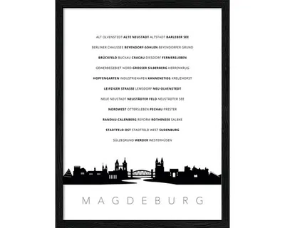 Produktbild von Gerahmtes Bild Magdeburg Wahrzeichen 33x43 cm