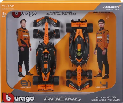 Produktbild von McLaren MCL38 Norris Piastri F1-RENNWAGEN-SET 1:24 BBURAGO 18-28051