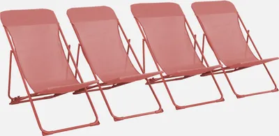 Immagine prodotto di Set 4 lettini prendisole pieghevoli, Terracotta