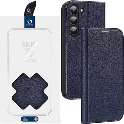 Produktbild von Dux Ducis Skin X2 Samsung Galaxy S23+ Hülle mit Flip Wallet Stand Blau