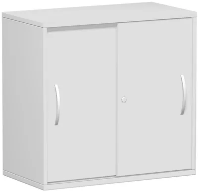 Produktbild von Geramöbel Schiebetürenschrank Oberboden 25 mm, mit Standfüßen, abschließbar, 800x425x798, Lichtgrau/Lichtgrau, S-382502-LL