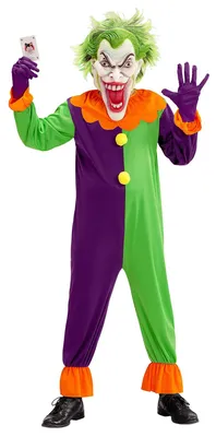 Horror-Clownkostüm für Kinder, Gr. 164, Overall + Maske