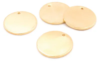 Produktbild von Vintageparts runde Plättchen Messing goldfarben 16 mm für Boho-Ketten, 4 Stück