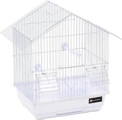 Produktbild von Flamingo Lombok Vogelkäfig Weiß 33 x 23 x 38 cm Weiß 33 x 23 x 38 cm