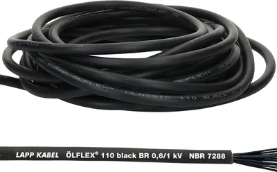 Produktbild von 10 Meter Lapp 1120268 Ölflex Classic 110 Black 0,6/1kV PVC Steuerleitung 3x1 mm² ohne Schutzleiter I Außenbereich I flammwidrig I Kabel 3 adrig I Anschlussleitung 3x1.0