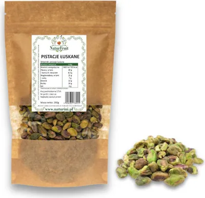 Zdjęcie produktu dla PISTACJE ŁUSKANE surowe BEZ SOLI, niesolone 200g