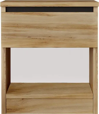 Produktbild von Nachttisch mit 1 Schublade Rebecca Mobili Marzeh 46,5x40x35,5 Spanplatte Eichenholz hell Modern