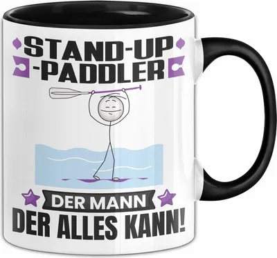 Produktbild von Stand-Up-Paddler Tasse Geschenk für Stand-Up-Paddler Der Mann Der Alles Kann Geschenkidee zum Geburtstag (Schwarz)