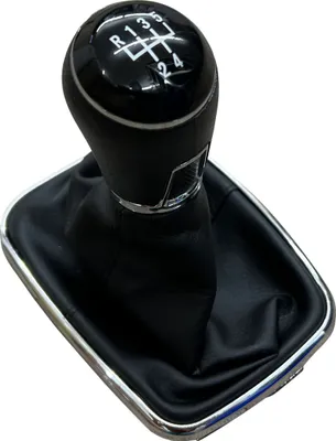 Zdjęcie produktu dla Sportowa gałka dźwigni zmiany biegów + stopka zmiany biegów czarna w Golfie 5 look 5-speed dla VW