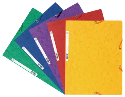 Produktbild von Exacompta 50x Sammelmappe +3 Klappen Gummizug Karton A4 sortiert 55515E
