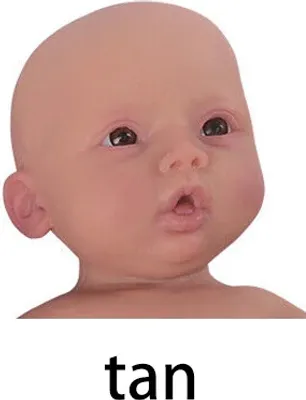 Produktbild von Silikon Reborn Baby Puppe, realistisches Gefühl, gewichtigter Körper, kein Haar kein Skelett, braune Augen