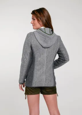 Produktbild von WILHELMINA Damen Strickjacke Wolljanker Janker Trachten jacke, Farbe:Grün, Größe:36/S