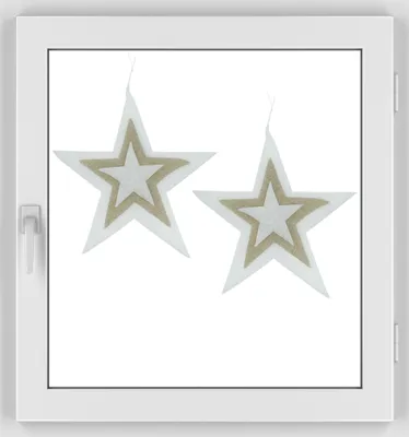Produktbild von 2er Set XL Weihnachtsstern Weihnachtsdeko Fensterdeko Fensterschmuck Weihnachten