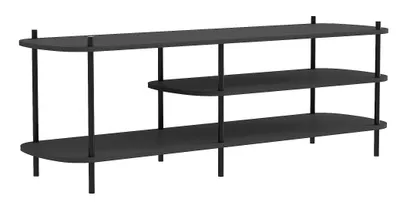 Immagine prodotto di Nordlys - Porta TV in metallo e legno nero - 140 x 40 x 49 (cm)